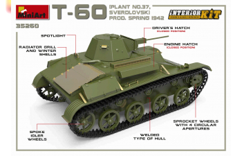 Сборная модель Советский танк Т-60 Весна 1942, с интерьером