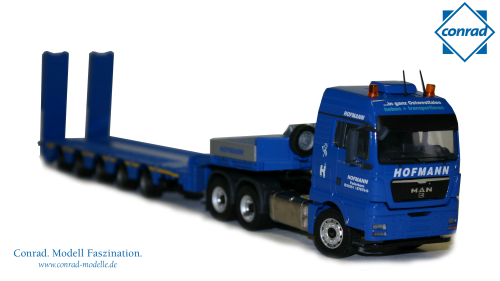MAN TGX 3-achs Zugmaschine mit Telesattelauflieger 5-fach Hofmann, 1:50