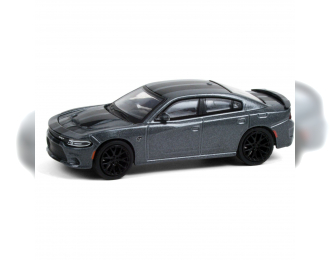 DODGE Charger SRT Hellcat 2018 Granite Crystal with Black Stripes 