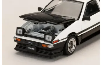 TOYOTA Sprinter Trueno GT APEX (AE86) Late Ver. JDM Style Carbon Bonnet, white/black