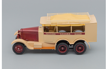 BERLIET Vpd 6x6 Truck Mission Sahara - Niger 3-assi 1926, Cream Brown