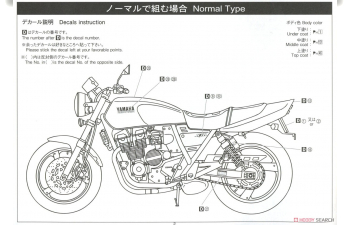 Сборная модель Yamaha XJR400S 4HM '94 With Custom Parts