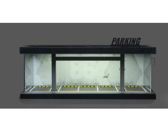 Diorama *Parking lot with light*, grey/black/yellow