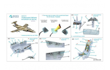 3D Декаль интерьера кабины Blackburn Buccanneer S.2B Early (Airfix)