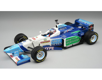 BENETTON F1 B196 Team Renault Mild Seven №4 Spanish GP Rain Tires (with pilot figure) Gerhard Berger (1996)