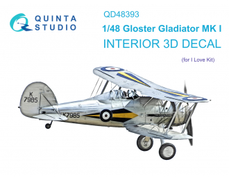 3D Декаль интерьера кабины Gloster Gladiator MKI (I Love Kit)