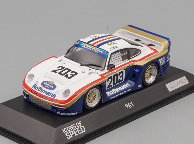 PORSCHE 961 #203 24h LeMans 'Rothmans' 'Icons of Speed' Calendar Edition White W/ Blue