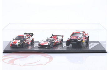 Набор из трёх моделей TOYOTA GR Yaris Rally1 Hybrid #69 / TOYOTA GR010 Hybrid #8 / TOYOTA GR DKR Hilux T1+ #200 (2023)