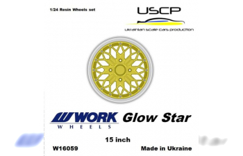 Комплект колес (13 дюймов) Work Glow Star с резиной (стенс) Tamiya Aoshima Hasegawa