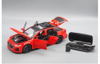 AUDI RS6 с багажным боксом, красный, 21 см