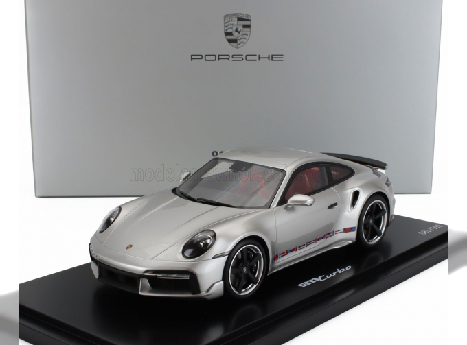 PORSCHE 911 992 Turbo Coupe (2023) - First Turbo Remastered - With Showcase, Silver