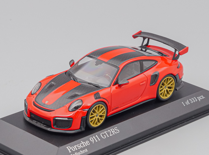 PORSCHE 911 GT2RS 991.2 (2018), red / gold wheels