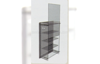 VETRINA DISPLAY BOX Espositore - For 4 Cars 1/18 Lungh.lenght Cm 36.8 X Largh.width Cm 12.5 X Alt.height Cm 57.4 (altezza Utile Tra I Ripiani Cm 12.0 Inner Height Among Shelves), Plastic Display