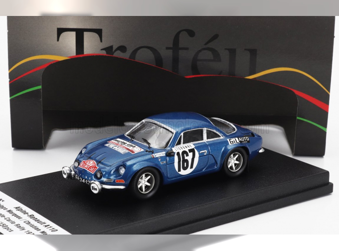 RENAULT Alpine A110 1600 №167 Rally Montecarlo (1972) Vitor Colaco Marques - Christian Melville, Blue