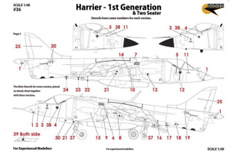 Декаль Harrier - 1st Generations & Two Seater (UK, Thailand, India, USA, Spain - 6 Markings)