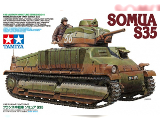 Сборная модель Французский средний танк SOMUA S35, с одной фигурой