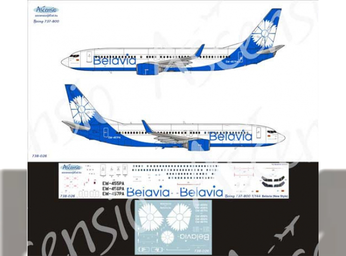 Декаль на самолет боенг 737-800 (Belavia new)