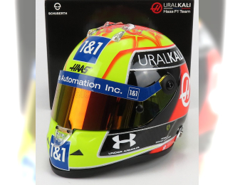 SCHUBERTH HELMET F1 Casco Helmet Vf-21 Team Uralkali N 47 British Silverstone Gp (2021) Mick Schumacher, Green Red Black Yellow