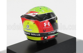 SCHUBERTH HELMET F2 Keyring Helmet Dallara Team Prema Racing N20 Season Mick Schumacher (2020) F2 World Champion, Yellow Green Red Black