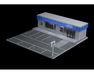 Diorama *Lawson parking lot with light*, grey/blue