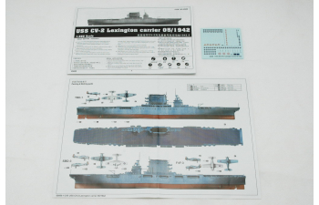 Сборная модель Американский авианосец USS Lexington CV-2 (1942г.)