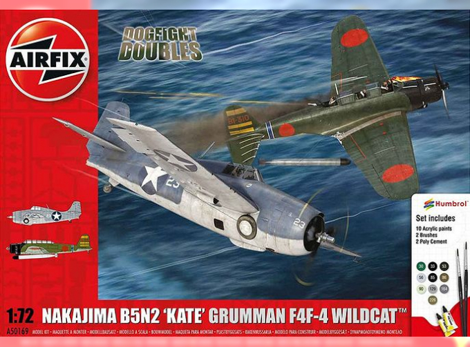 Сборная модель Самолеты японский Nakajima B5N2 'Kate' и американский Grumman Wildcat F4F4 (Подарочный набор)