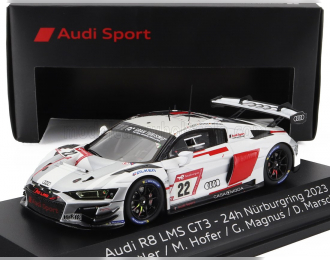 AUDI R8 Lms Gt3 Team Audi Sport Car Collection N22 24h Nurburgring (2023) Luca Engstler - Max Hofer - Gilles Magnus - Dennis Marschall, Silver Red