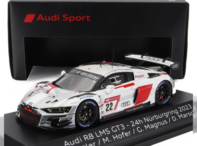 AUDI R8 Lms Gt3 Team Audi Sport Car Collection N22 24h Nurburgring (2023) Luca Engstler - Max Hofer - Gilles Magnus - Dennis Marschall, Silver Red