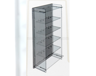 VETRINA DISPLAY BOX Espositore - For 5 Cars 1/18 Lungh.lenght Cm 36.8 X Largh.width Cm 12.5 X Alt.height Cm 70.0 (altezza Utile Tra I Ripiani Cm 12.0 Inner Height Among Shelves), Plastic Display