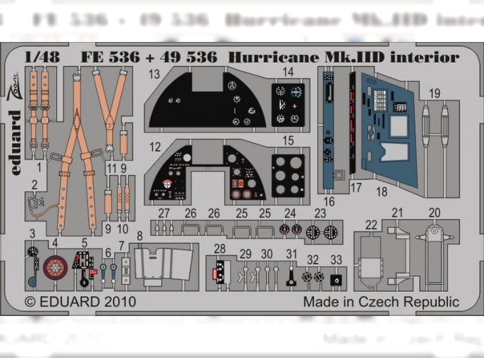 Цветное фототравление для Hurricane Mk. IID interior S. A.