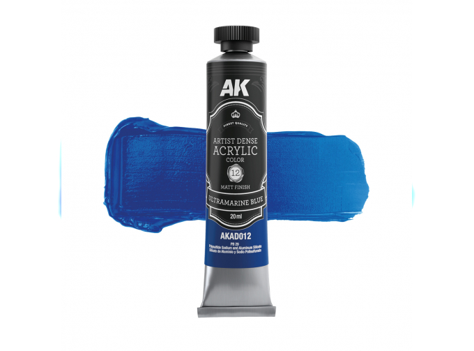Краска акриловая ARTISTIC DENSE в тюбике - Ультрамариновый синий / ULTRAMARINE BLUE – ARTISTIC DENSE ACRYLIC COLOR, 20 мл