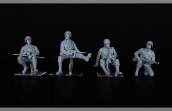 Сборная модель фигурки американских солдат на танке / Usa Infantry Tank Riders Military