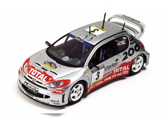 PEUGEOT 206 WRC #3 G.Panizzi Winner Catalunya (2002), silver