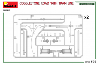 Сборная модель Cobblestone Road With Tram Line