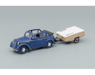 Москвич 400-420 с прицепом Скиф-М, темно-синий