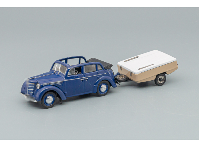 Москвич 400-420 с прицепом Скиф-М, темно-синий