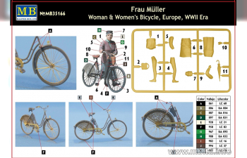 Сборная модель Фрау Мюллер. Женщина и женский велосипед, Европа.
