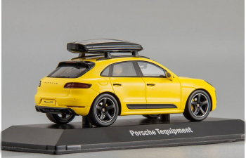 PORSCHE Macan GTS with box on the roof, yellow