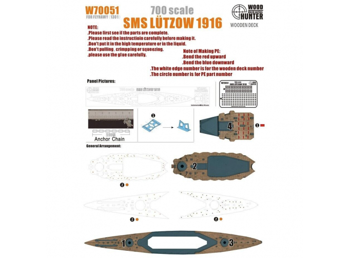 Набор деталей Germany Navay Luetzow Battlecruiser (Flyhawk1301/1301S)