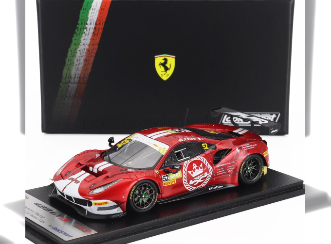 FERRARI 296 Gt3 3.0l Twin Turbo V6 Team Harmony Racing №52 Fia Gt World Cup Macau (2023) Weian Chen, Red Met White