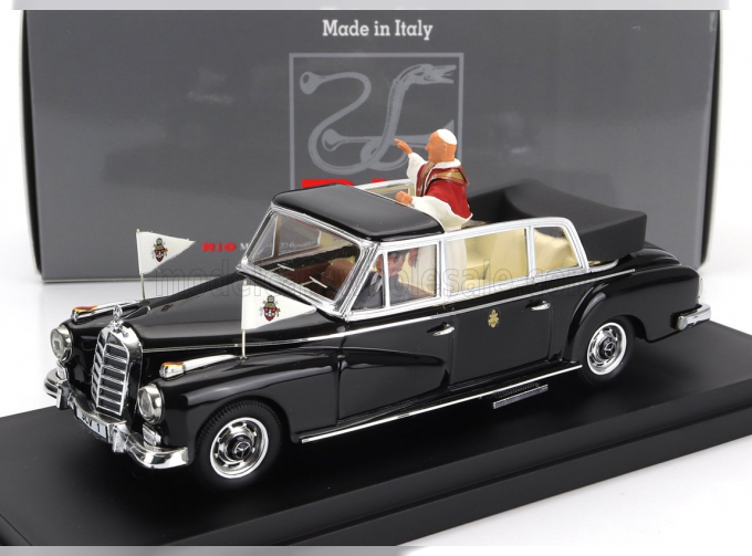 MERCEDES BENZ 300d Limousine Semiconvertible (1960) - With Driver And Pope Figure - Papa Giovanni Xxiii, Black