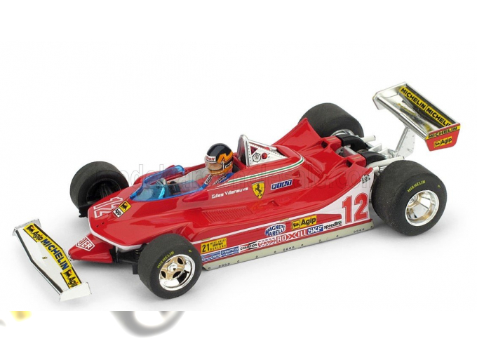 FERRARI F1 312t4 N 12 Winner Usa Ovest Gp (1979) Gilles Villeneuve - With Driver Figure, Red