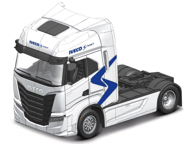 IVECO FIAT S-way 570 Tractor Truck 2-assi (2021), Blue Silver Met