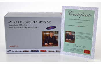 MERCEDES-BENZ W 196R Stromlinie with original signature, Hans Herrmann (1954/55), silver