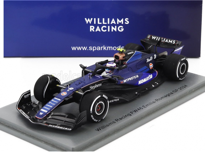 WILLIAMS F1 Fw46 Team Williams Racing №2 Emilia Romagna Italy Gp (2024) Logan Sargeant, 2 Tone Blue