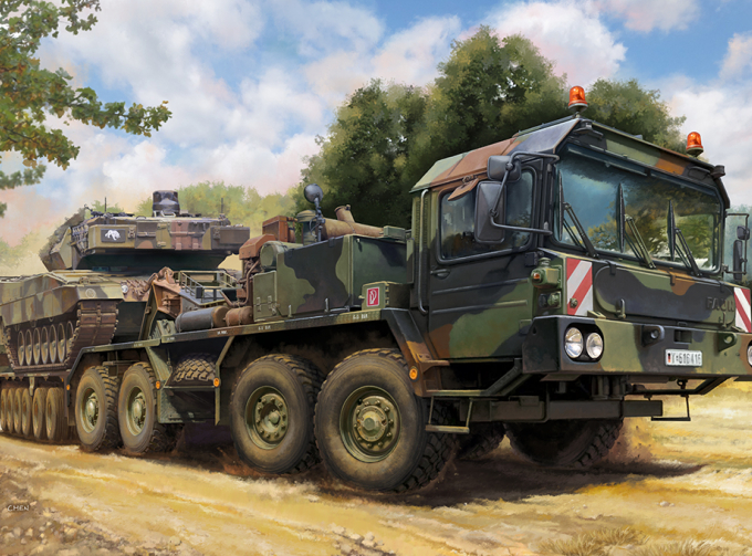 Сборная модель немецкий тягач Faun Franziska SLT-56 Panzertransporter