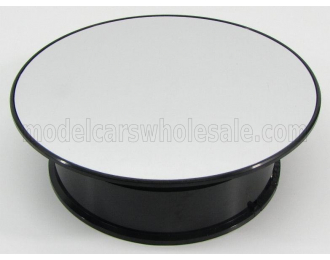 Rotary Base Stand Small Largh.cm 20 - With Mirror Surface - Funzionante A Batteria, Black - Mirror