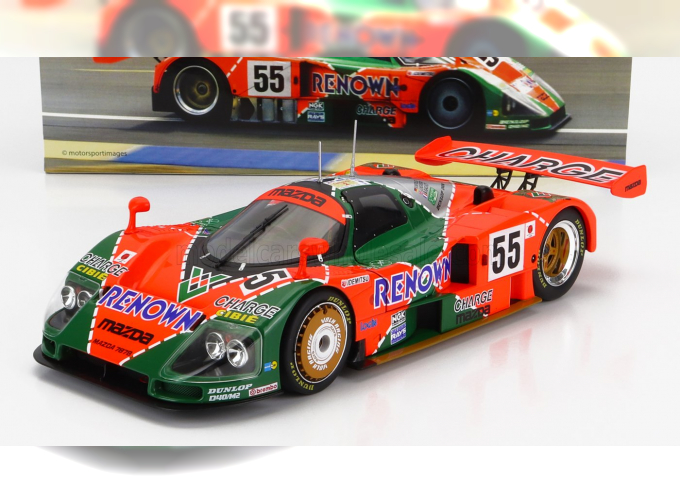 MAZDA 787b 2.6l Team Mazdaspeed Co. Ltd. N55 Winner 24h Le Mans (1991) B.Gachot - J.Herbert - V.weidler, Orange Green Silver