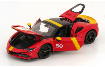 FERRARI SF90 Stradale No 50 Assetto Fiorano (2020), red yellow black