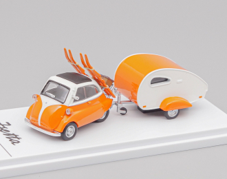 BMW Isetta with Ski and Trailer set, orange